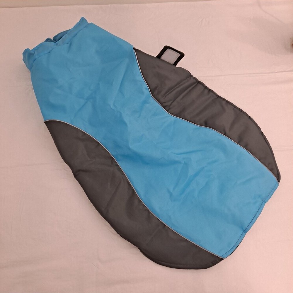 Dog Jacket Water Resistant back leg straps blue gray 5XL